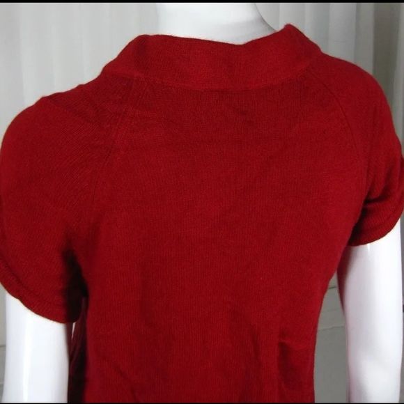 Ann Taylor Loft Red Short Sleeve Cardigan Sweater Size Small - Picture 3 of 11